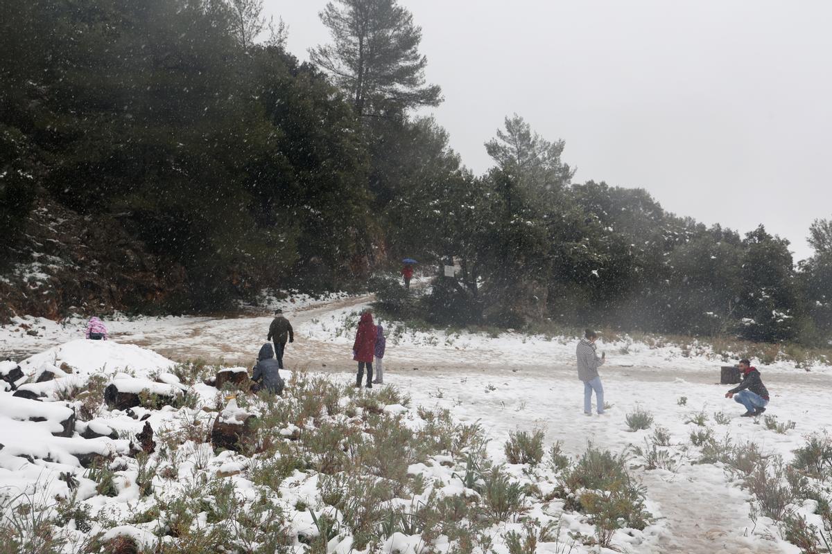 La nieve llega a la sierra de Tramuntana en Mallorca