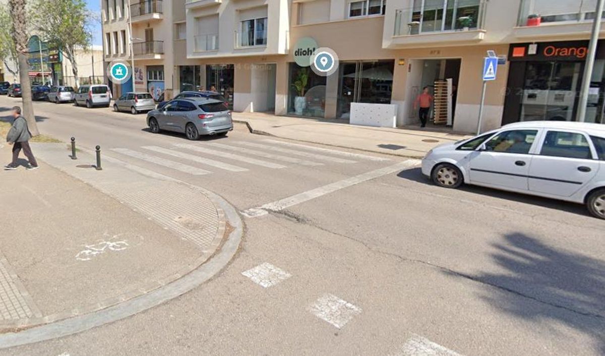 Paso de peatones del Paseo del Ferrocarril donde se ha producido el atropello.