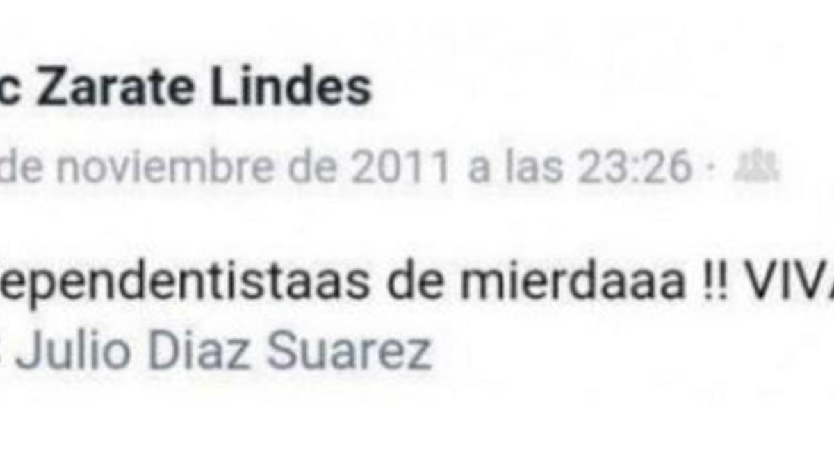 Este es uno de los posts que el nuevo jugador del Lleida, Eric Zárate, publicó en su cuenta de Facebook.