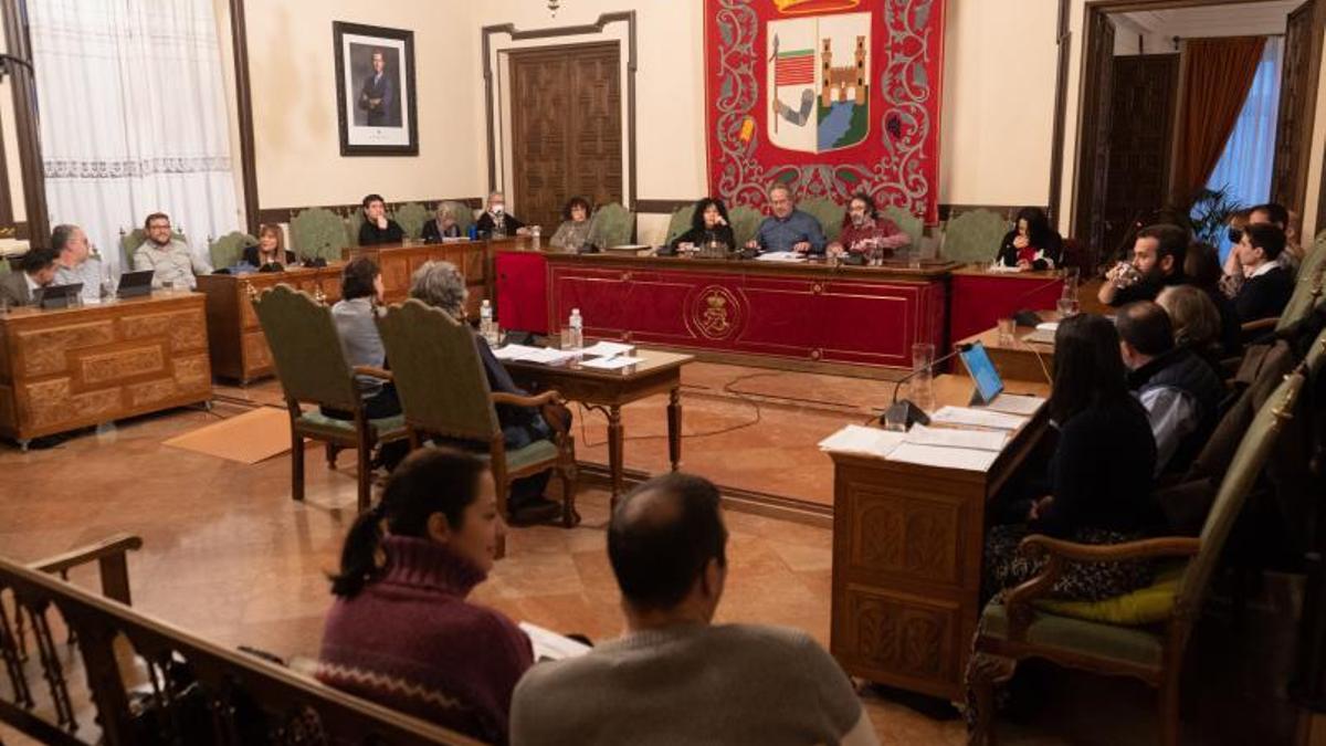 Pleno municipal celebrado en la jornada de ayer en el Ayuntamiento de Zamora. |