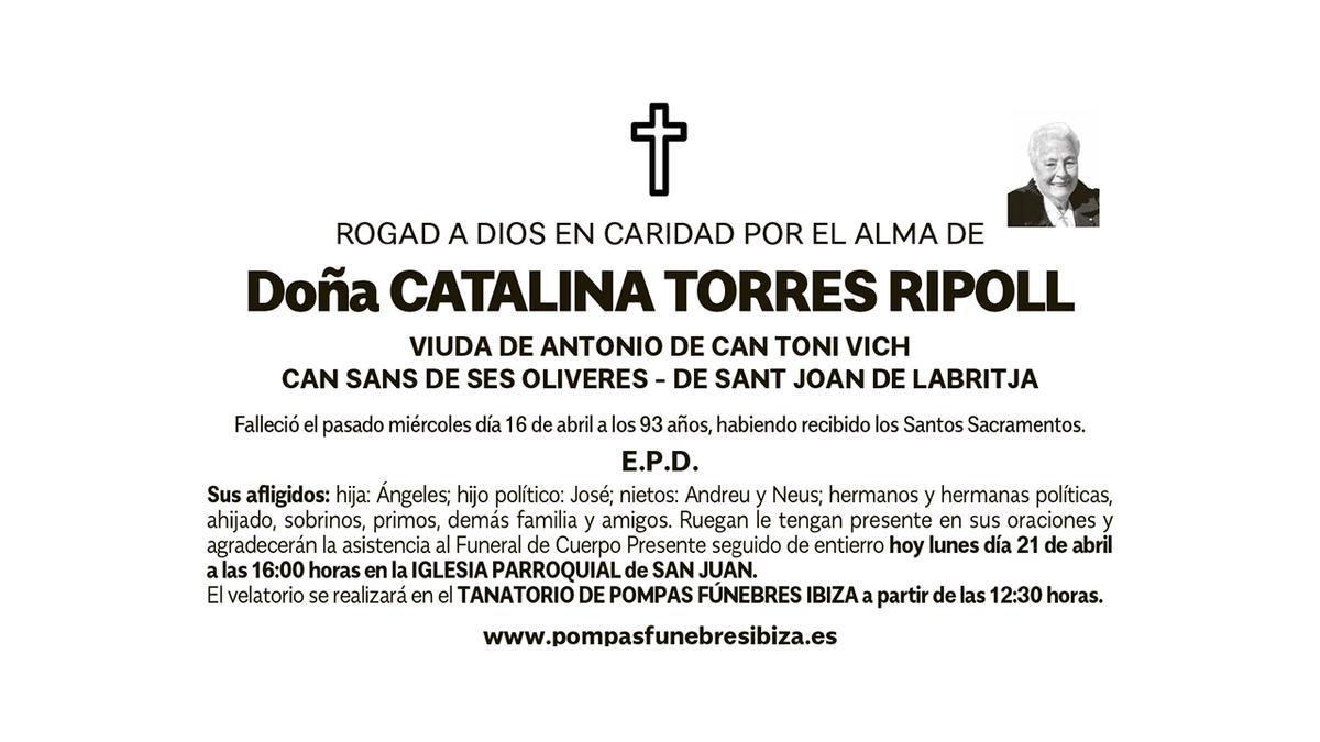 Esquela Catalina Torres Ripoll