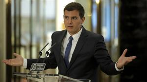 Roda de premsa dAlbert Rivera després de reunir-se amb Rajoy