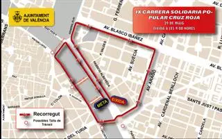 Recorrido y cortes de calle para la Carrera Cruz Roja Valencia