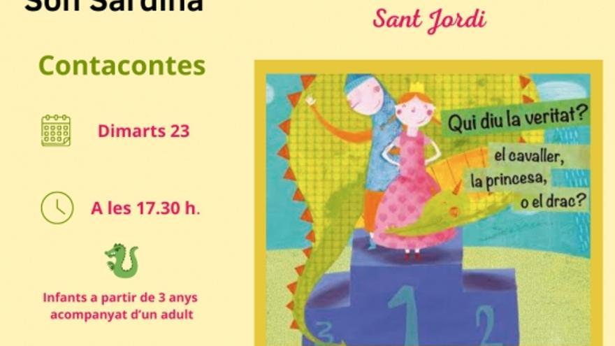 Contacontes: Les tres llegendes de sant Jordi, a càrrec del personal bibliotecari