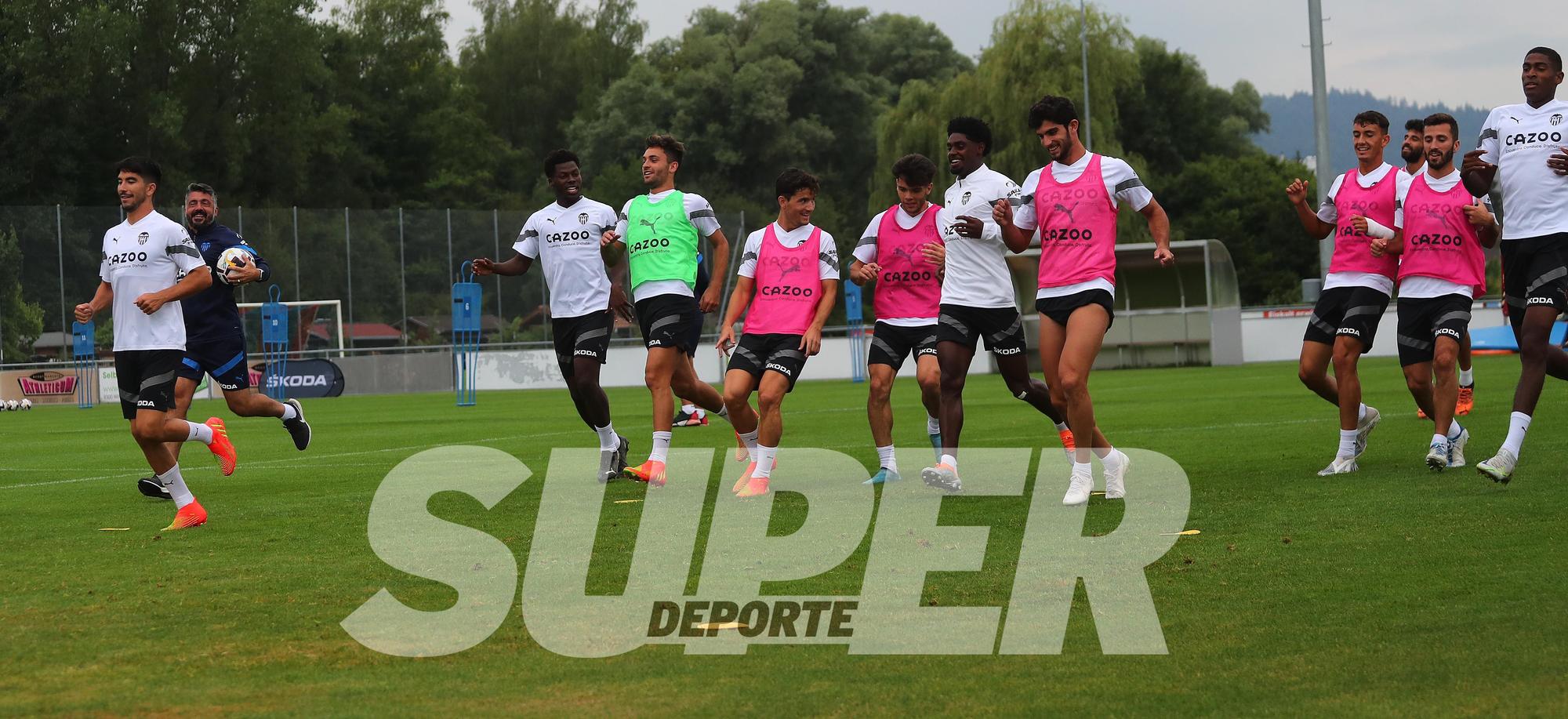 Entrenamiento del Valencia hoy en St. Gallen