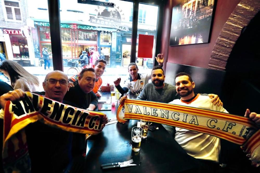 La afición del Valencia CF, en Ámsterdam