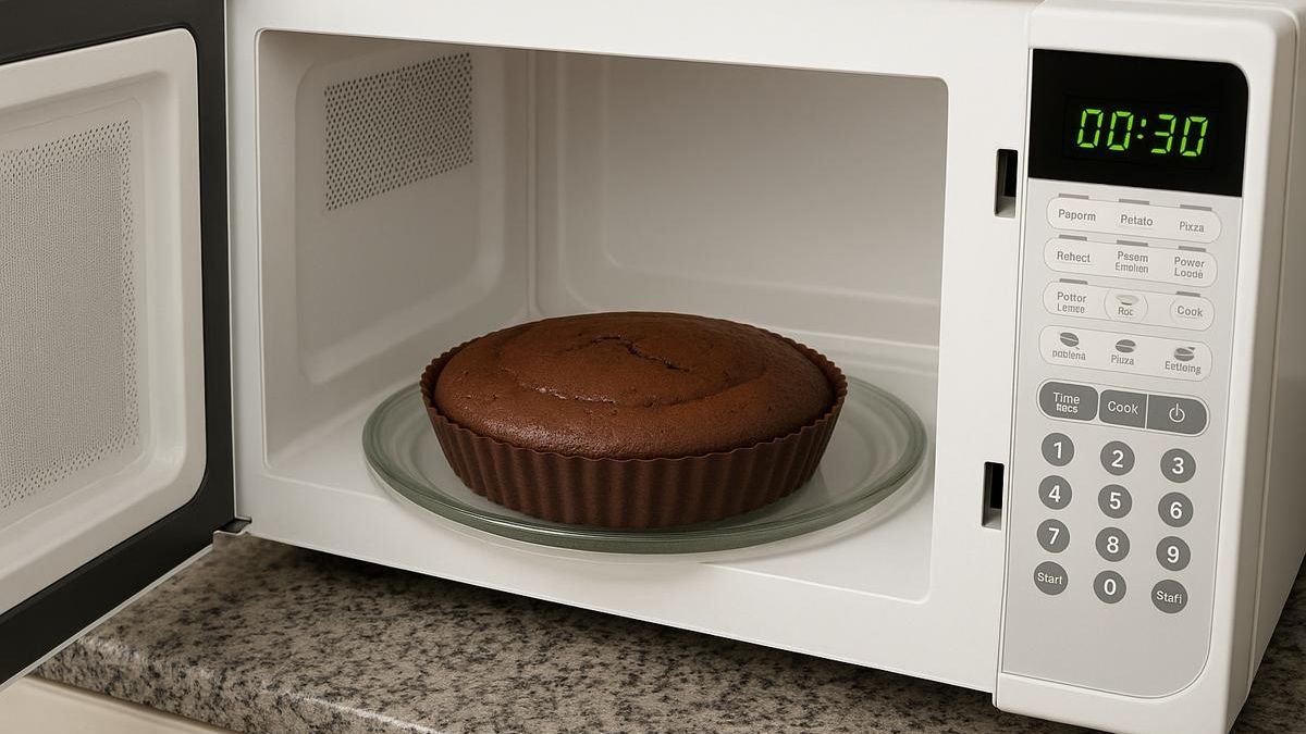 Delicioso bizcocho de avena con chocolate de 30 calorías por porción sin horno y sin azúcar