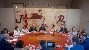 Salvador Illa,Alícia Romero y el resto del Govern en la reunión extraordinaria del Consell Executiu donde se ha aprobado el proyecto de presupuestos del 2026.