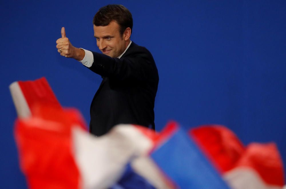 Macron celebra el resultado de las elecciones