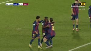 Así ha sido el cuarto y último gol del encuentro entre el Barça Atlètic y el CE Andratx firmado por Abdul Aziz