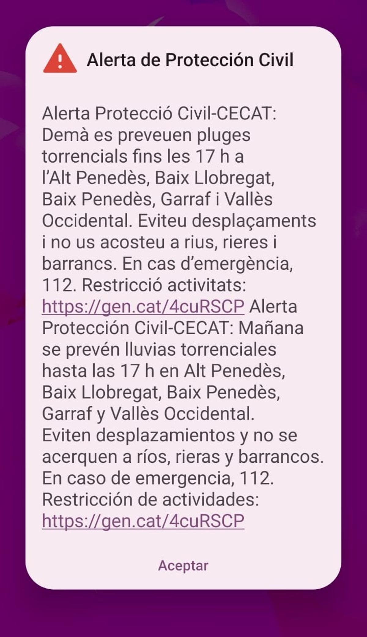 Mensaje ES-Alert