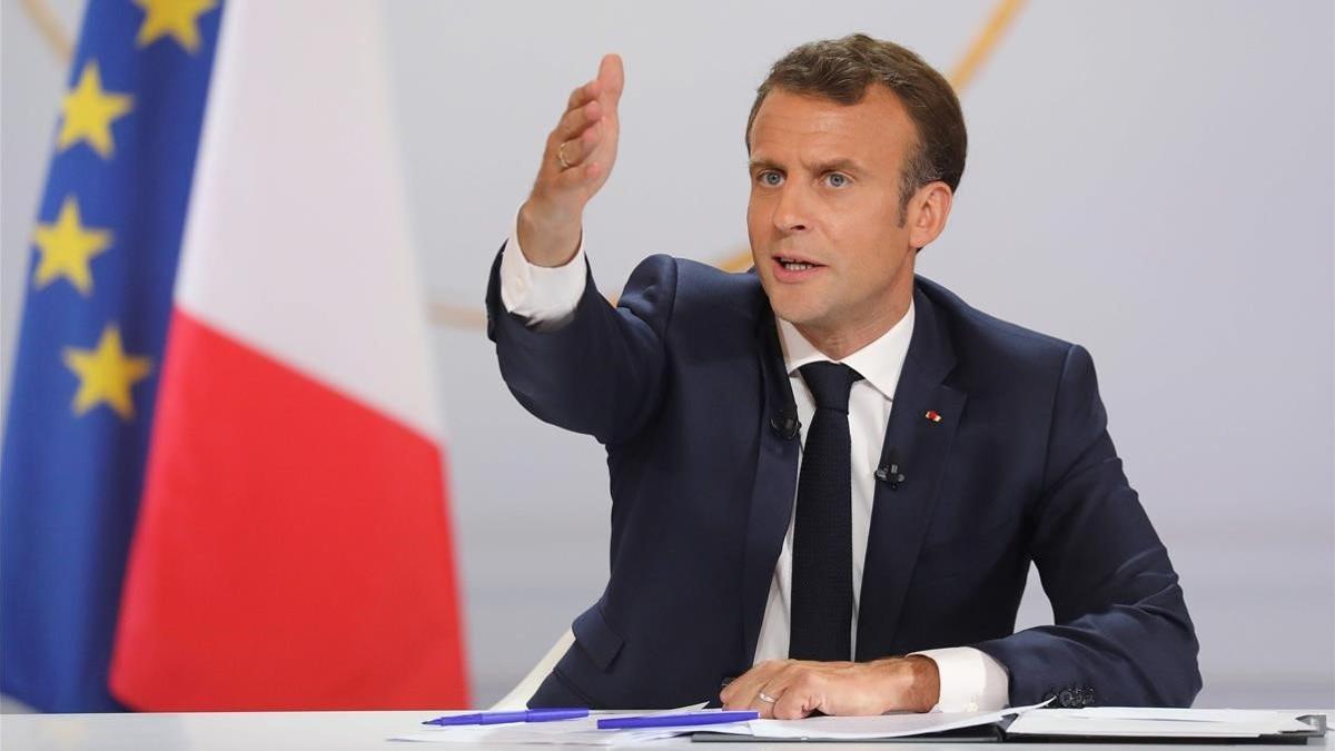 Emmanuel Macron, en una rueda de prensa en el Elíseo, el pasado abril.