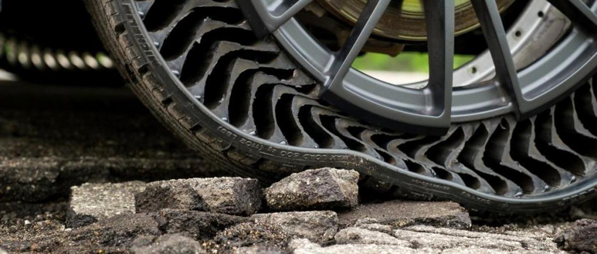 El neumático sin aire que nunca se pincha ni revienta