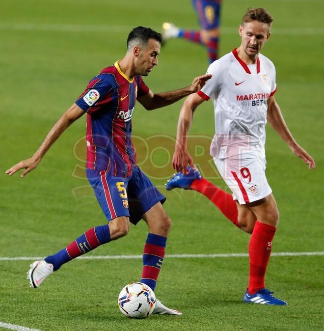 Imágenes del partido entre el FC Barcelona y el Sevilla  FC. de la quinta jornada de LaLiga Santander, disputado en el Camp Nou en Barcelona.