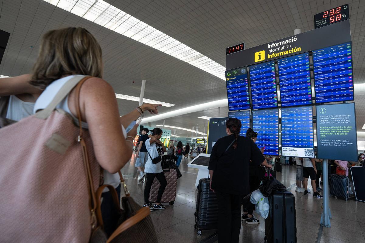Turistas en el aeropuerto.