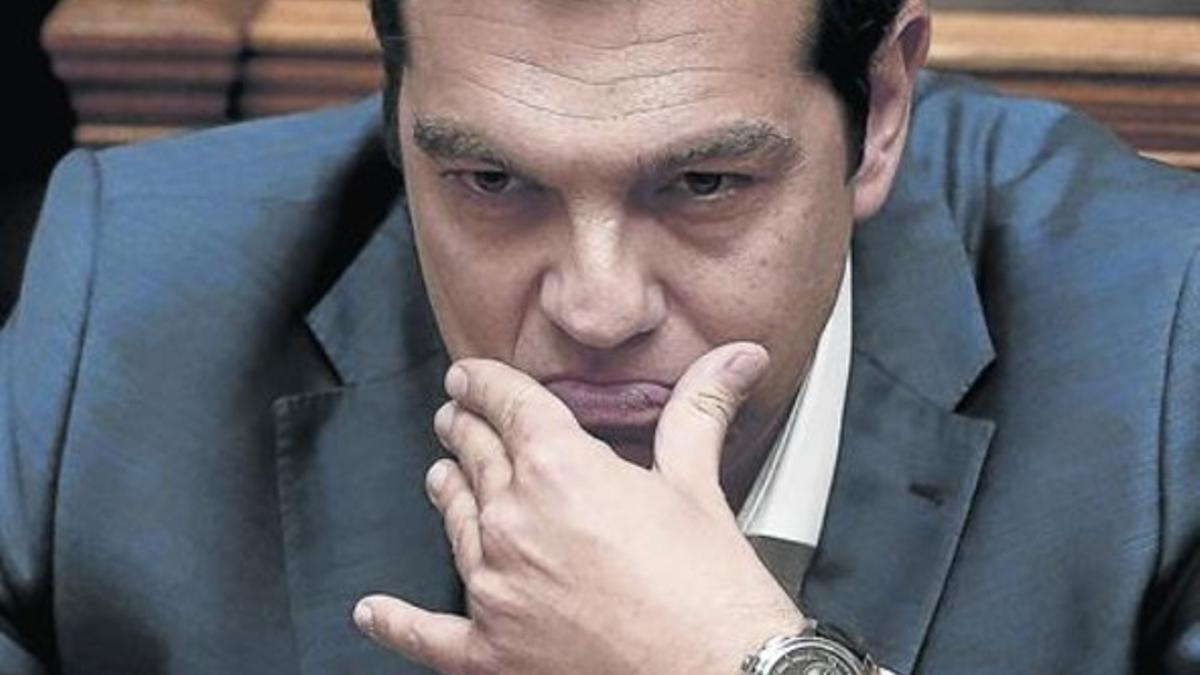 El primer ministro griego, Alexis Tsipras, durante una intervención en el Parlamento.