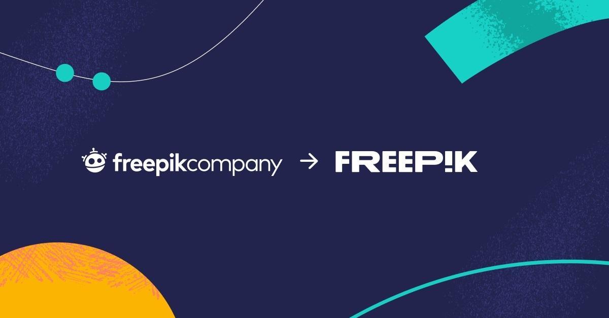 El cambio de logo de Freepik, del anterir al actual.