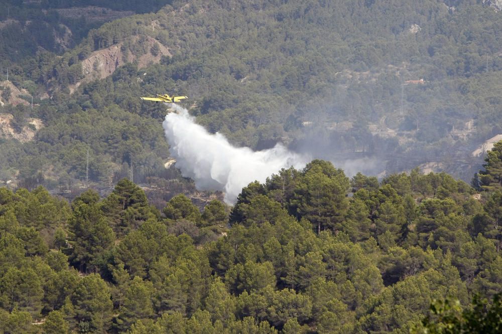 Incendio forestal en Castell de Guadalest