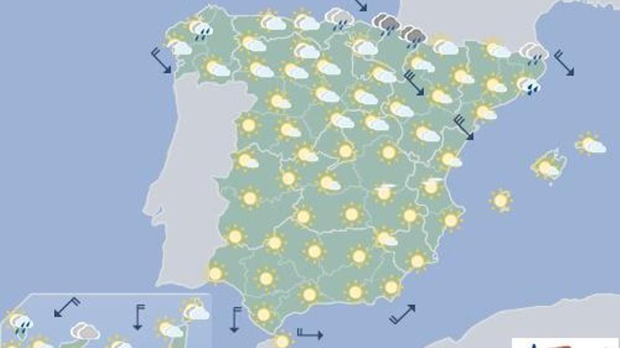 Cielos nubosos y lluvias débiles en el norte de Canarias