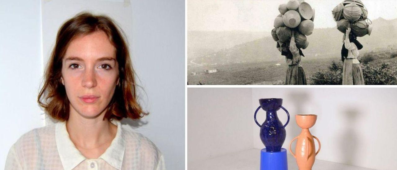 María del Mar Ramón junto a las esculturas que crea en referencia a las fotos de Ruth Matilda