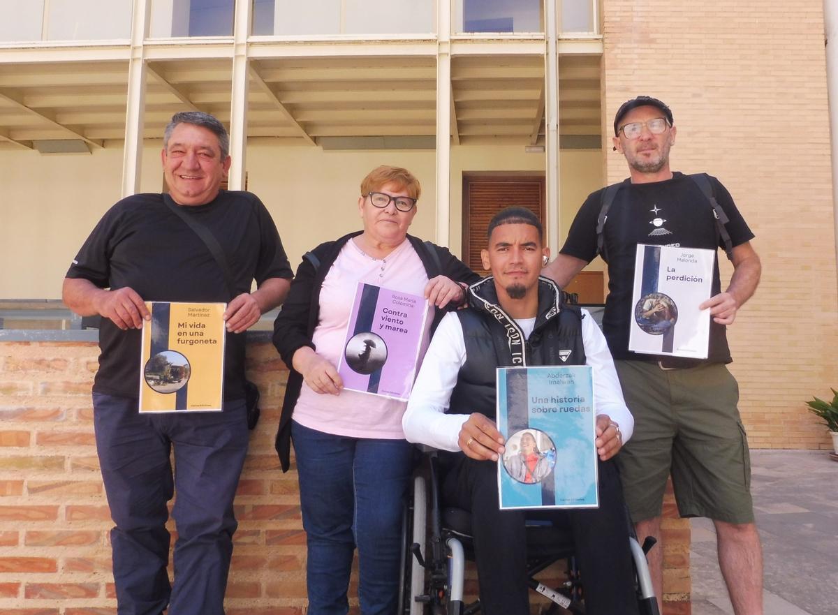 Los cuatro protagonistas del proyecto Bibliotecas Humanas.