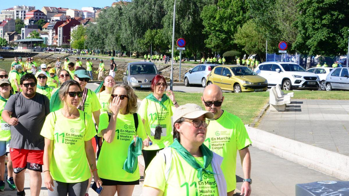 Unas 120 personas en la andaina contra el cáncer en Moaña