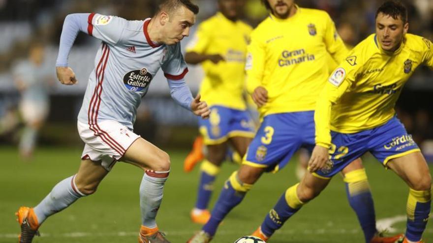 Aspas, durante el partido del Celta ante Las Palmas. //  Ricardo Grobas