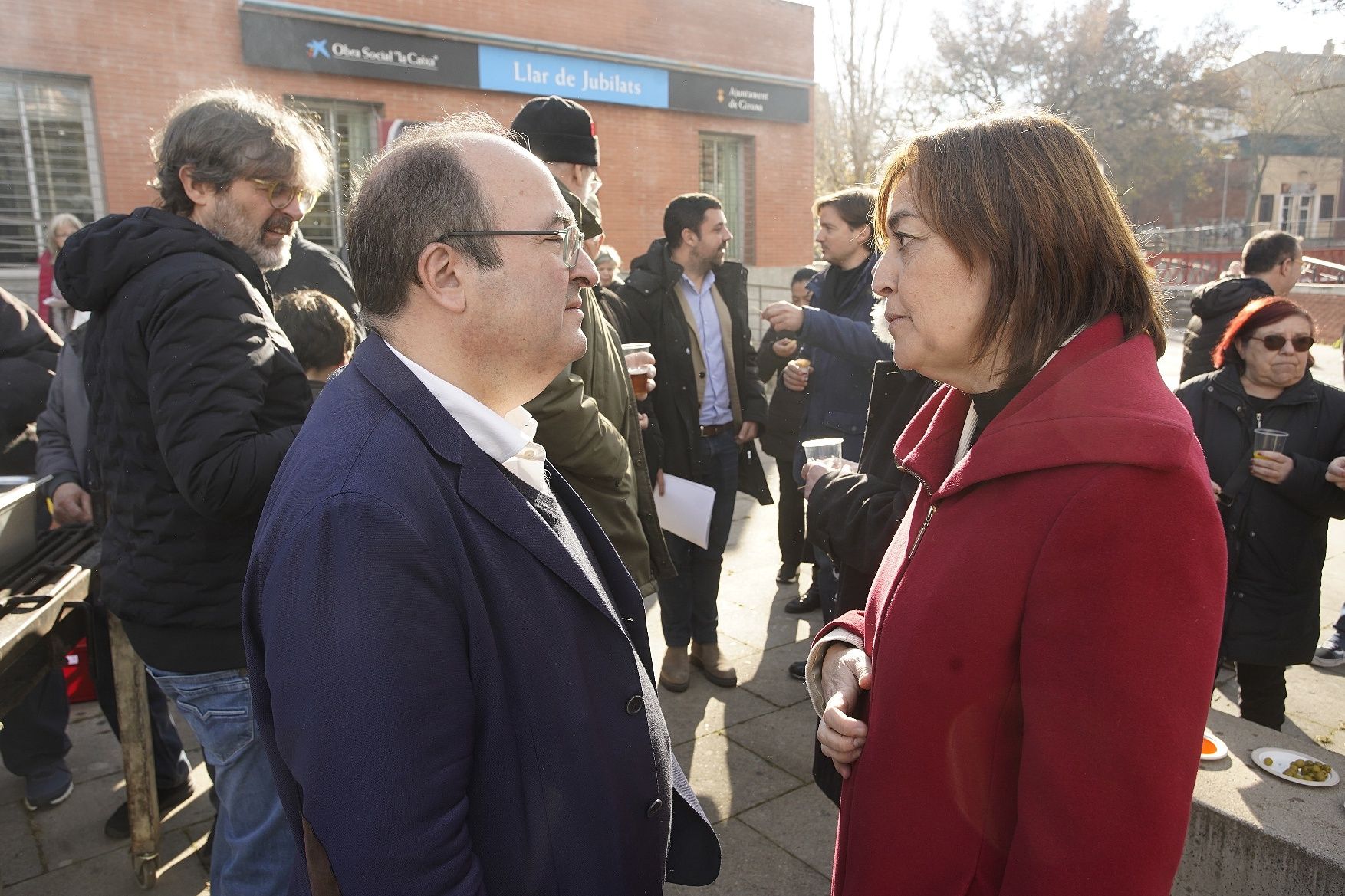 Totes les imatges de la visita de Iceta a Girona i Salt