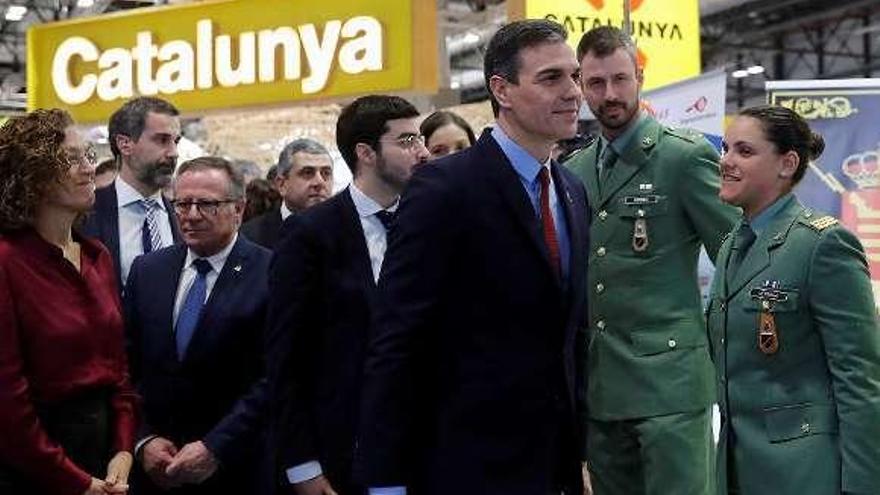 Pedro Sánchez, ayer, en su visita a Fitur. // Efe