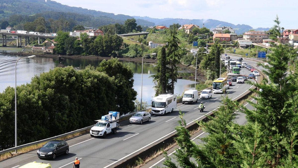 L autopista AP-9 a su paso por Pontevedra.