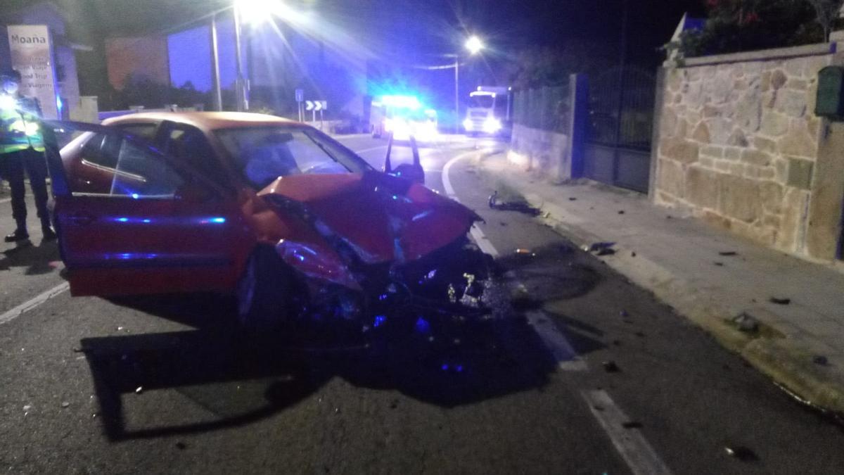 Estado en el que quedó el vehículo en el que viajaban las tres jóvenes.