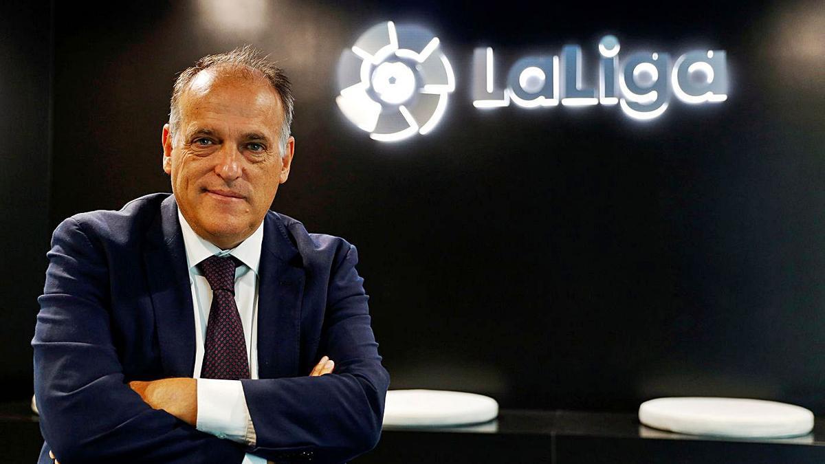 Javier Tebas, en la sede de LaLiga. |  // REUTERS