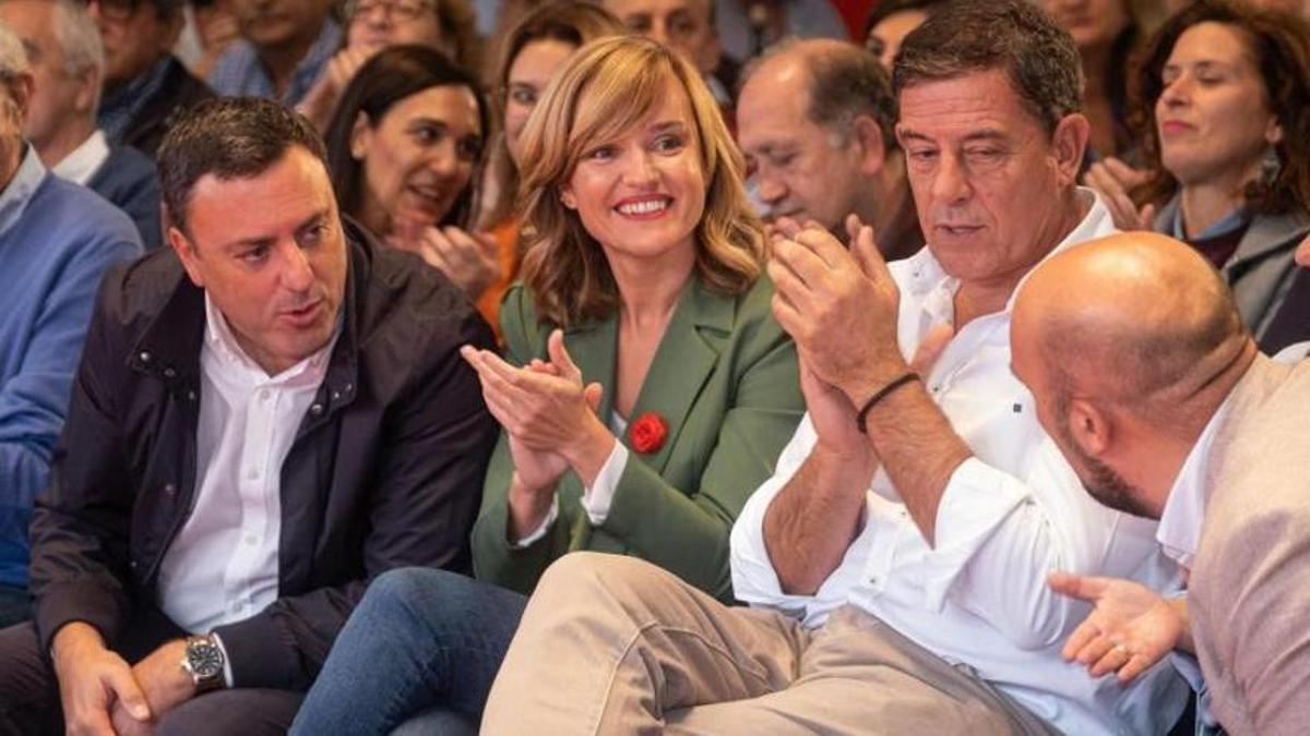 Formoso, Alegría, Besteiro y Lage, en un acto del PSdeG el pasado uno de octubre.