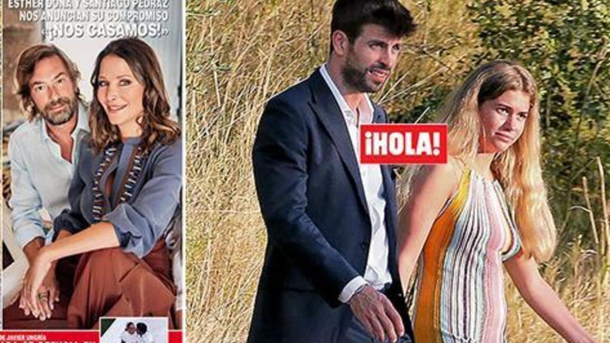 La revista “¡Hola!” 
con las imágenes de Piqué
 y su nueva pareja.