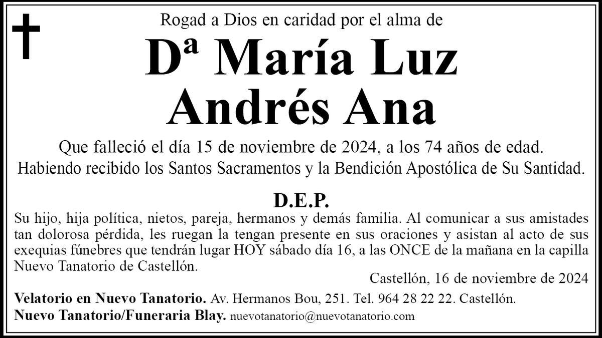 Dª María Luz Andrés Ana