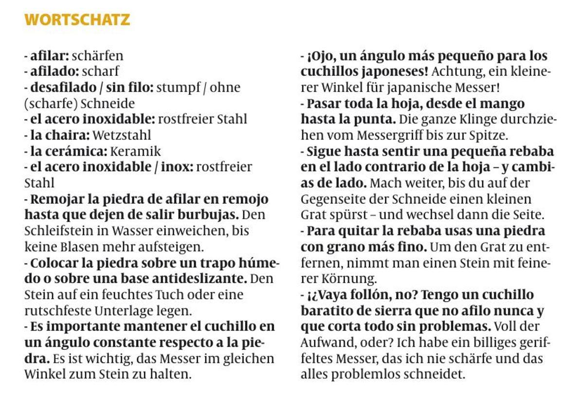 Der Wortschatz zum Thema.