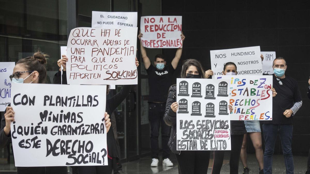 Una reciente protesta de la plantilla de Acción Social