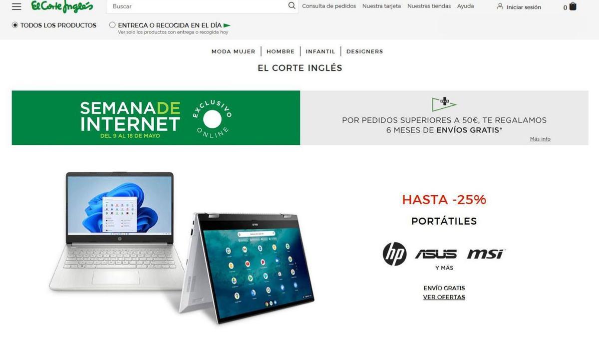 El Corte Inglés celebra la Semana de Internet con descuentos de hasta el 30  % - Levante-EMV