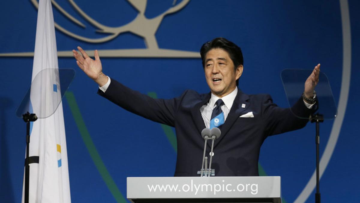 Shinzo Abe durante su intervención.