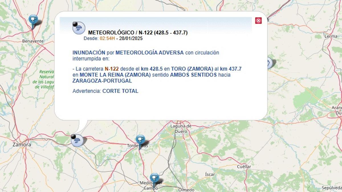 Aviso DGT corte N-122