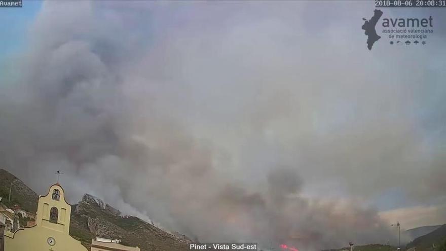 Así avanzó el fuego en Llutxent