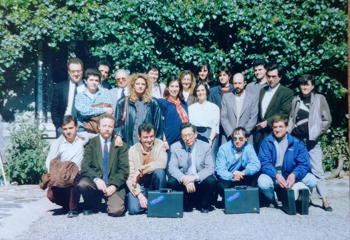 Grup d’arxivers de Girona en unes jornades a Andorra el 1989.