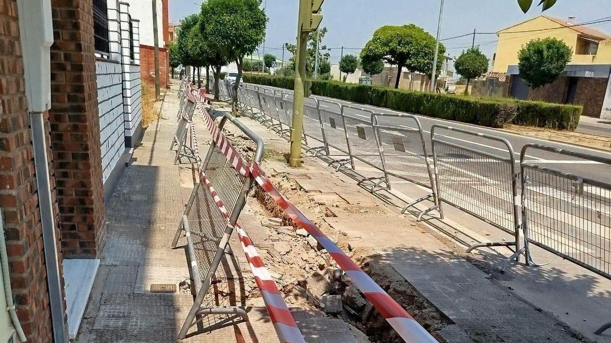 Zona en la que se está actuando para renovar la red de abastecimiento.