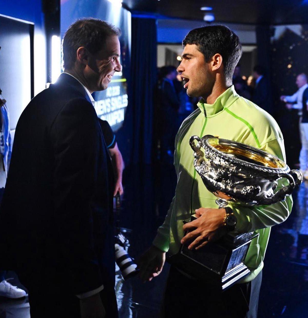 Nadal junto a Carlos Alcaraz
