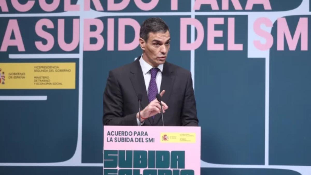 El presidente del Gobierno, Pedro Sánchez, este lunes en la CEOE