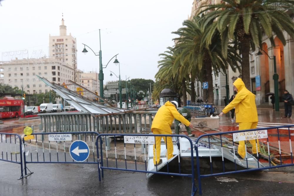 Las incidencias de la borrasca Ana en Málaga