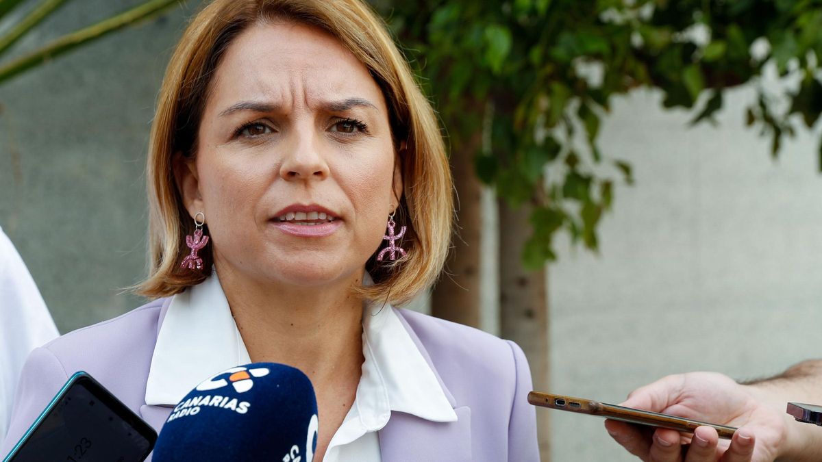 Santana durante sus declaraciones a los medios esta mañana en la capital grancanaria