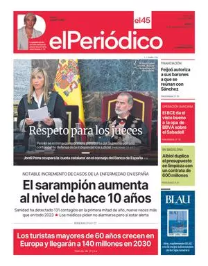 La portada de EL PERIÓDICO del 6 de septiembre de 2024