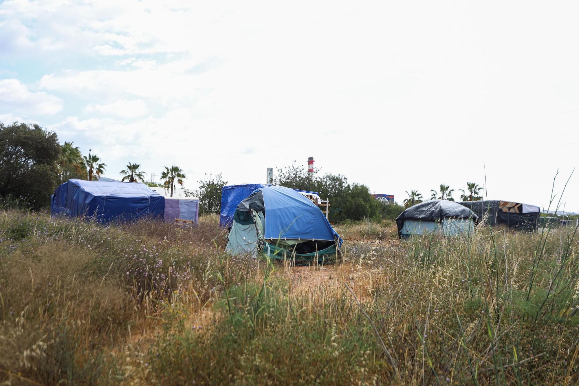 Poblado chabolista en la zona del recinto ferial de Ibiza