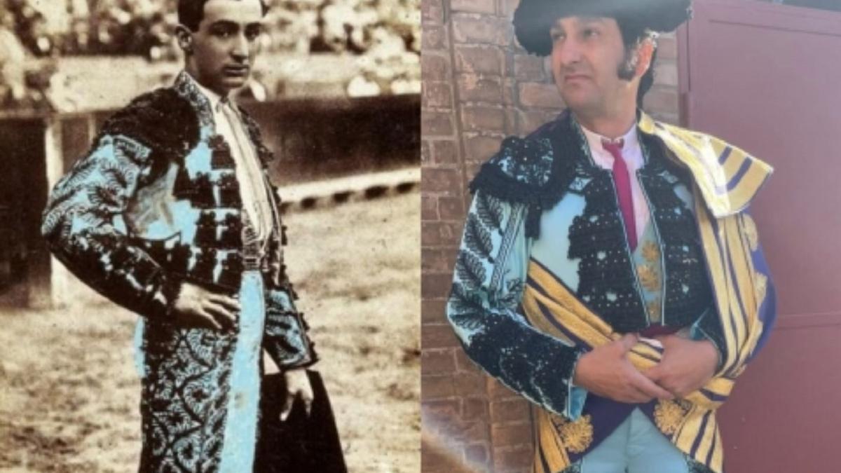 Joselito El Gallo y Morante de la Puebla con sus respectivos vestidos azul y azabache